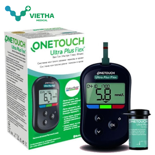 Máy đo đường huyết One touch Ultra Plus Flex thương hiệu Mỹ Tặng 25 que thử + 25 kim
