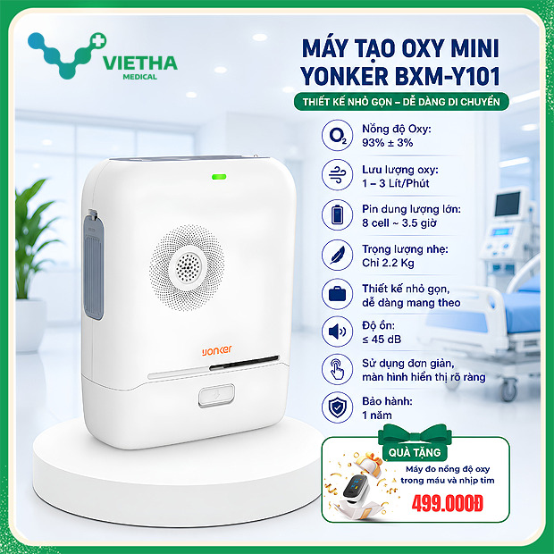 Máy Tạo Oxy Yonker BXM Y101 Pin sạc Di động