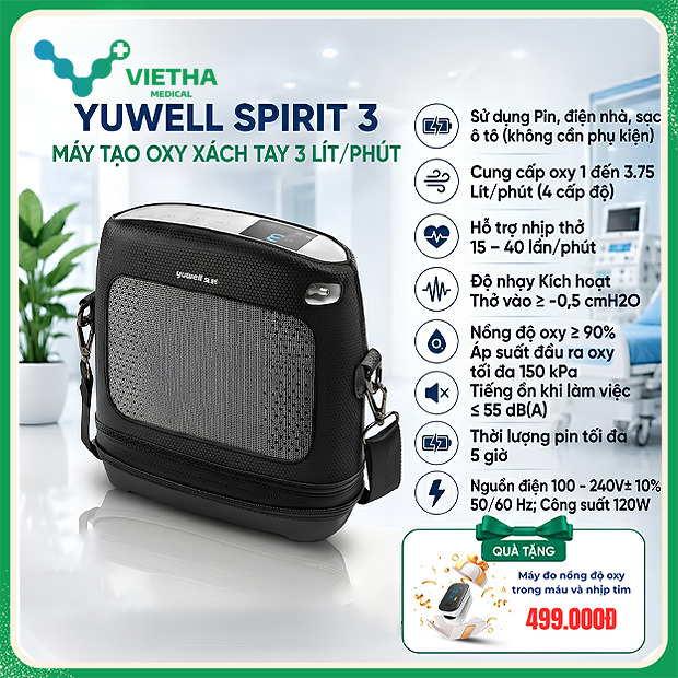 Máy Tạo Oxy MiNi Xách Tay Yuwell Spirit 3 