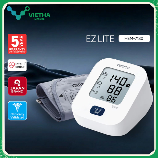 Omron HEM-7180 EZ Lite – Máy Đo Huyết Áp Bắp Tay Tự Động